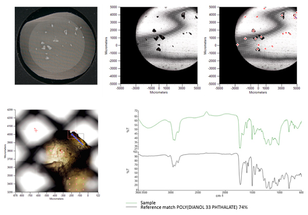 FTIR Microscope Image of Microplastics Sample